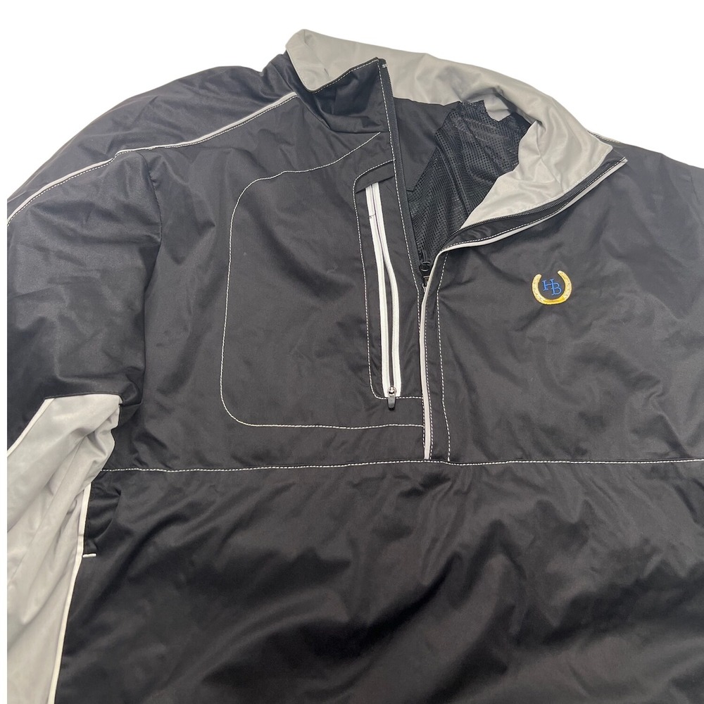 Antigua Desert Dry Xtra-Lite Pullover Jacket Mens XL Black Golf Windbreaker‎